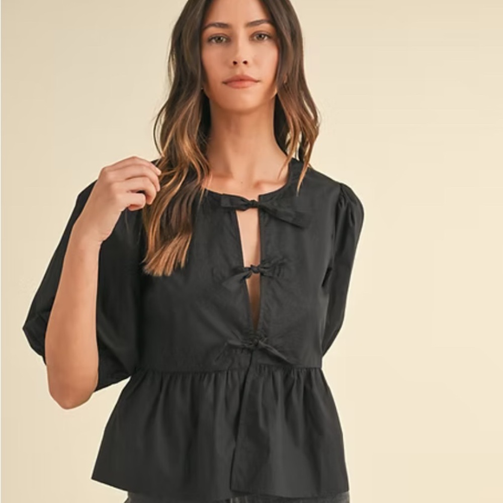 Elegant Black Women's Peplum Top